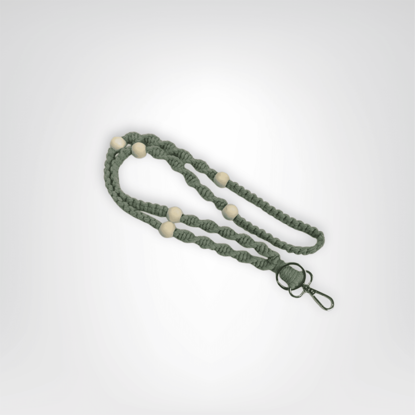 Porte - clés Tressés <br> Le Macramé Vert & Sable - Vert et sable