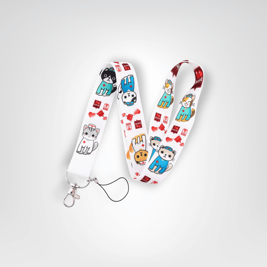 Tour du Cou Porte - clés <br> La Lanière Chats Bohèmes - Motifs chats bohèmes