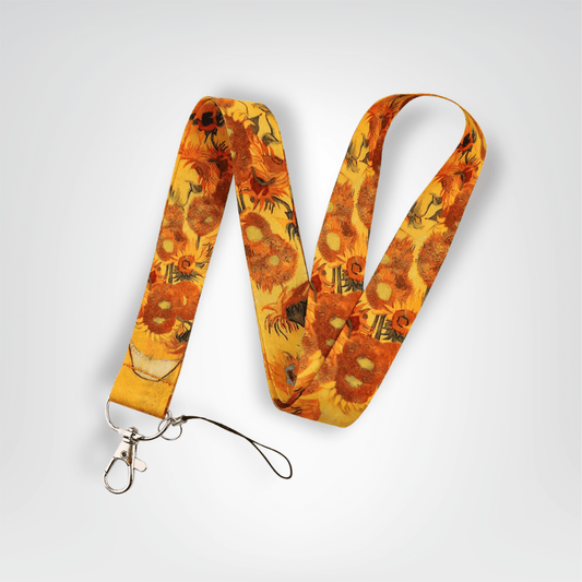 Tour du Cou Porte - clés <br> La Lanière Florale Jaune - Jaune floral