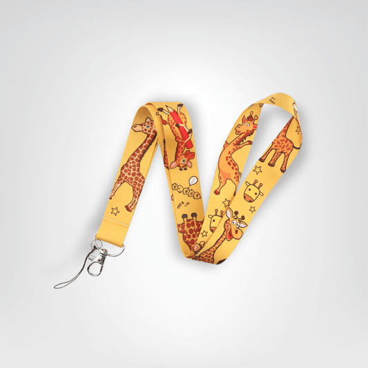 Tour du Cou Porte - clés <br> La Lanière Girafe Soleil - Motifs Girafe soleil