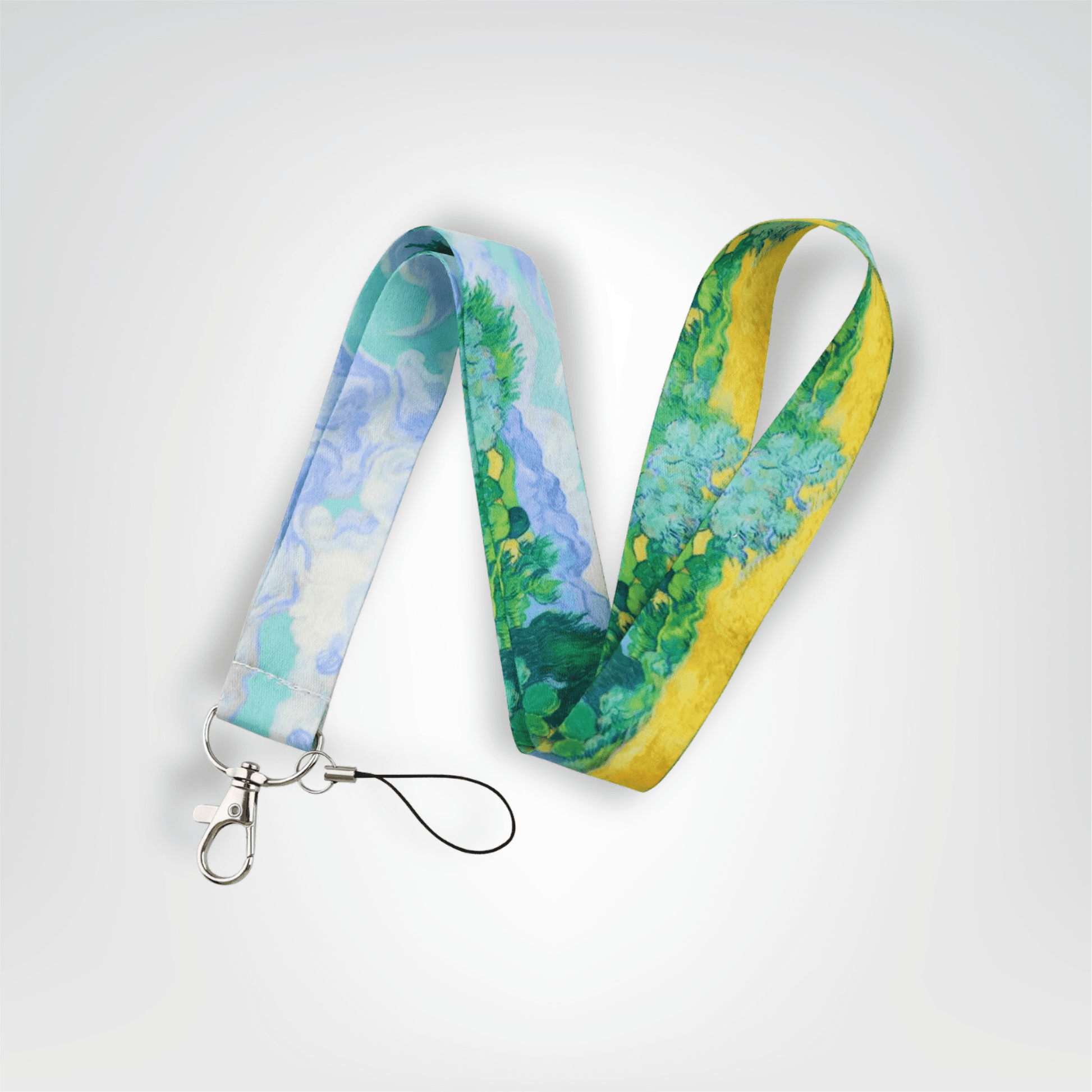 Tour du Cou Porte - clés <br> La Lanière Impressionniste Bleu & Jaune - Style impressioniste