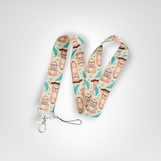 Tour du Cou Porte - clés <br> La Lanière Paresseux Bleu - Motifs paresseux