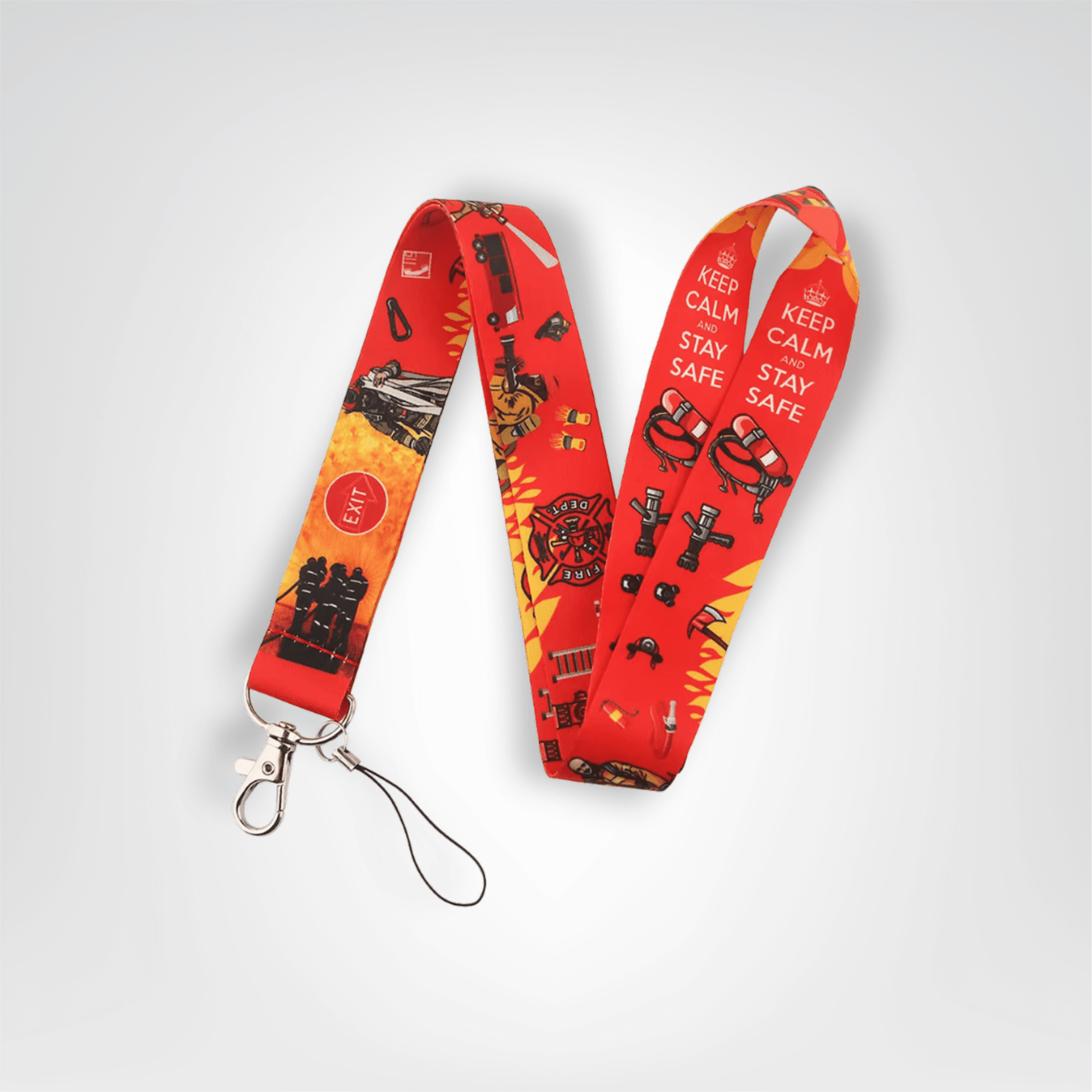 Tour du Cou Porte - clés <br> Le Pompier Rouge - Style pompier rouge